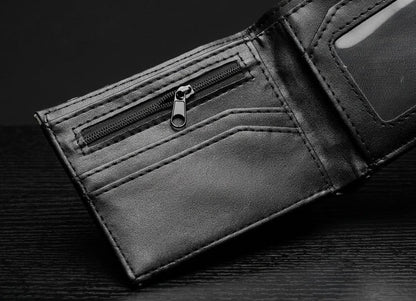 Premium Black & Grey Spider-Web Printed Wallet – Red Edition