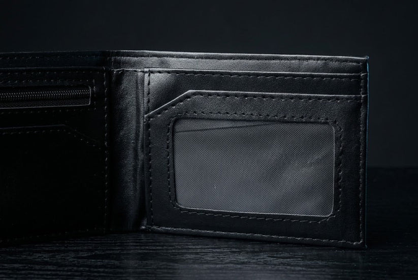 Premium Black & Grey Spider-Web Printed Wallet – Red Edition
