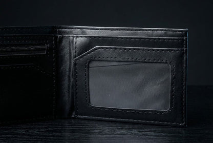Premium Black & Grey Spider-Web Printed Wallet – Red Edition