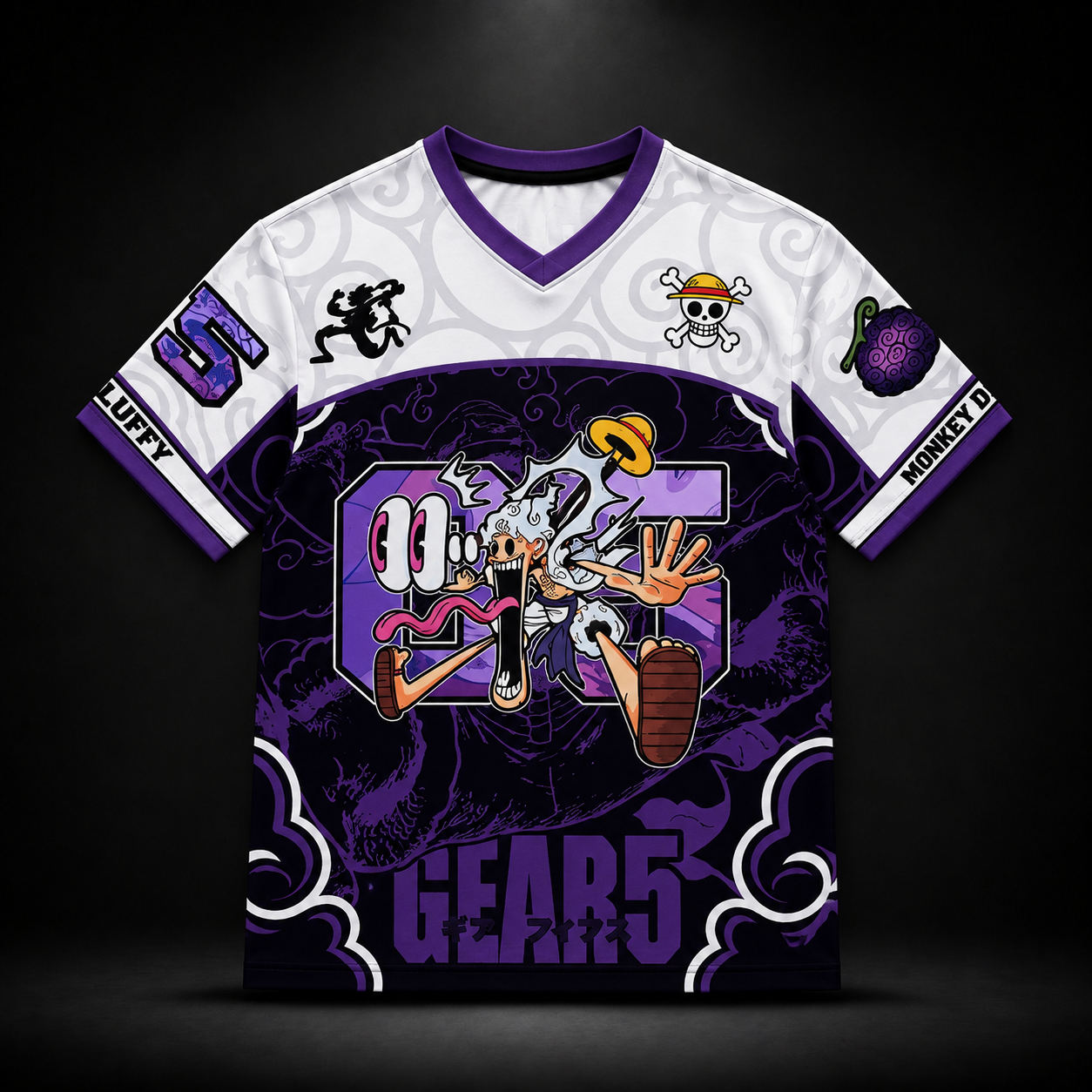 Mugiwara Gear 5 Anime Oversized Jersey T-Shirt